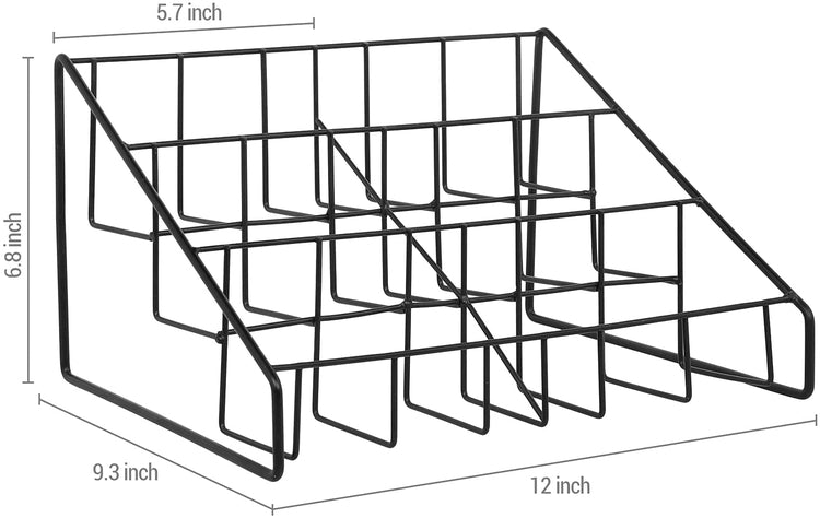 Matte Black Metal Wire CD Holder Storage Stand, 3 Tier Media Jewel Case Organizer Rack-MyGift