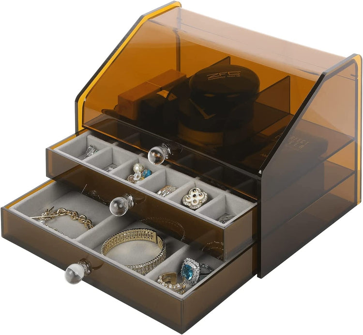 Velvet Jewelry Stores Organizer Box With Dustproof Cover Ring And