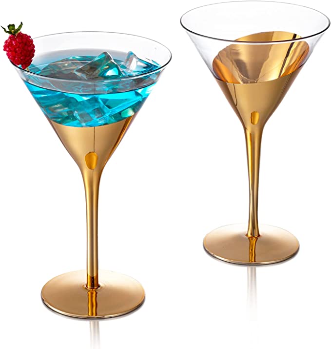 MyGift 8-Ounce Modern Metallic Gold Tone Martini Glasses, Elegant Golden  Drinking Glass for a Cockta…See more MyGift 8-Ounce Modern Metallic Gold  Tone