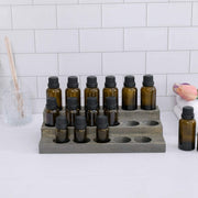 3-Tier, Vintage Gray Wood 17-Bottle Essential Oil Display Stand-MyGift