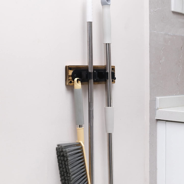 Wall Mounted Brush Mop Broom Clip Holder Rack Hanger Tool Bathroom Kitchen  Hook