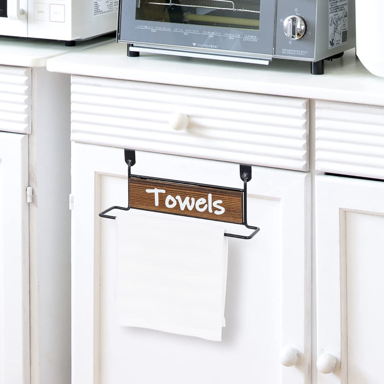 Industrial Pipe Paper Towel Holder, White Metal Wall Mounted or Under Cabinet Kitchen Paper Towel Roll Dispenser Rack