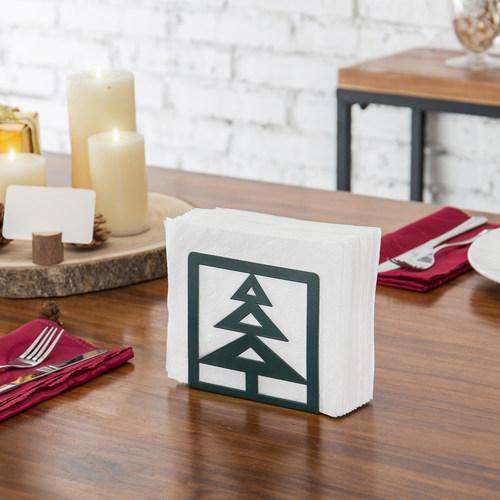 Christmas Tree-Design Metal Napkin Holder, Green - MyGift