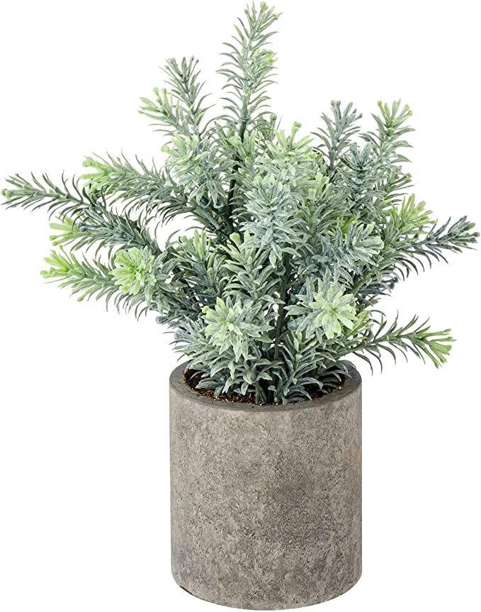 Indoor Artificial Plant for Decoration, Fake Potted Plant with Stone Style Planter Pot-MyGift