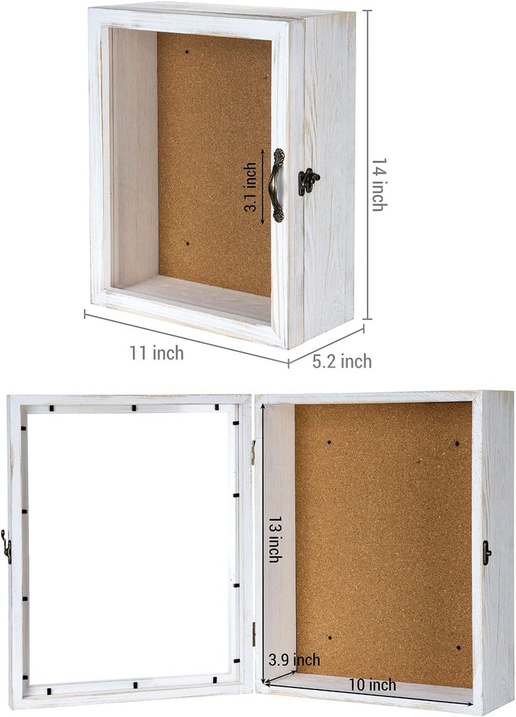 11 x 14 Burnt Wood Wall Mounted Shadow Box Frame Cabinet with Clear Ac –  MyGift