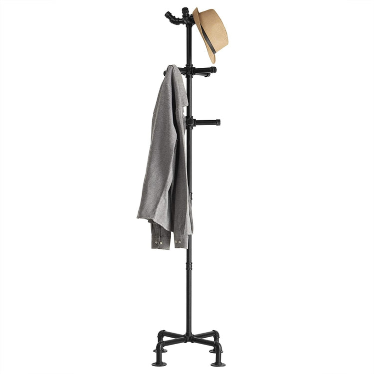 Industrial Black Metal Pipe 12-Hook Coat Stand, 65-Inches – MyGift