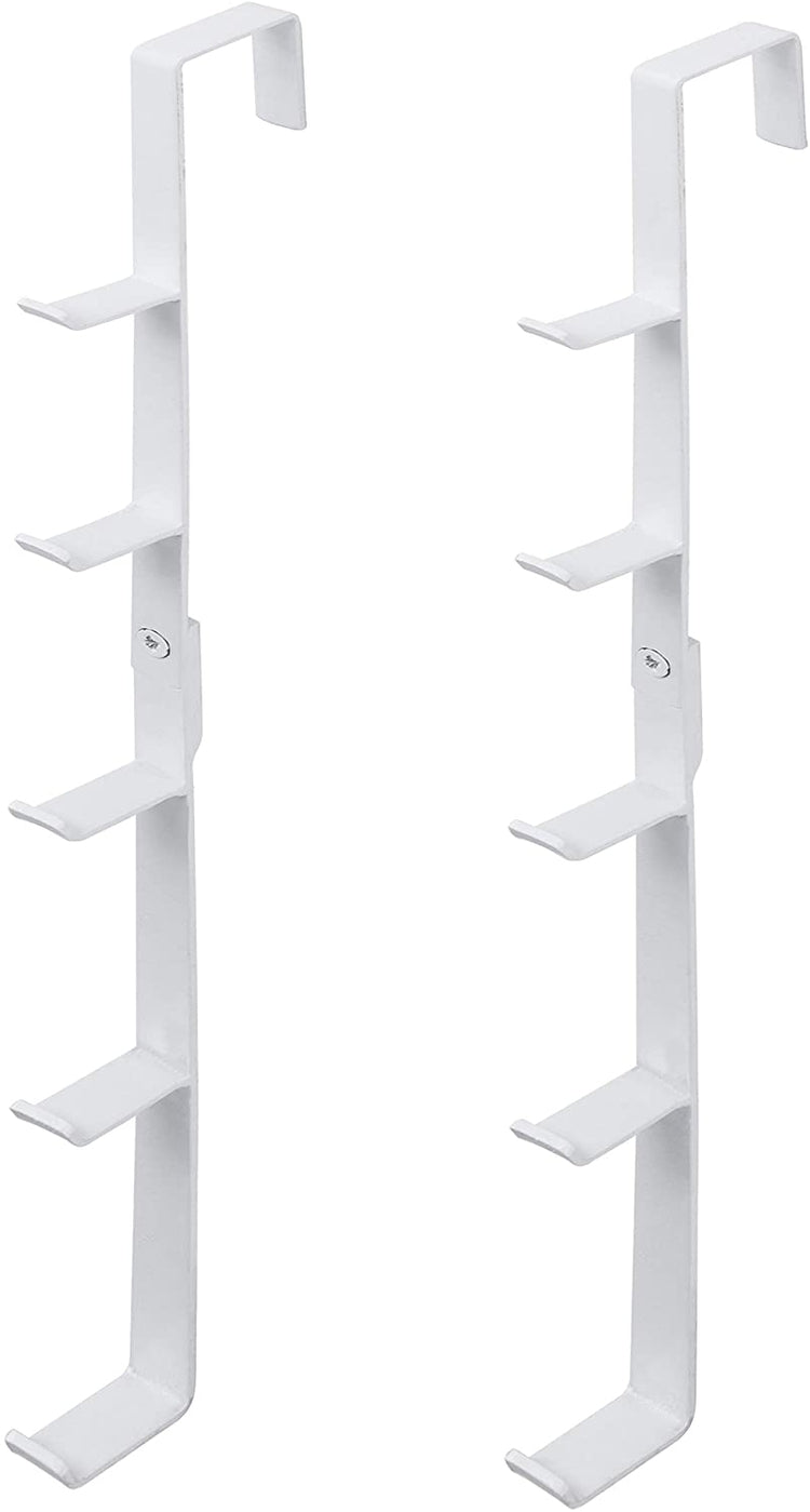 Set of 2, White Over-The-Door Hat Storage Rack, Metal Display Hanger with 5 Hooks-MyGift