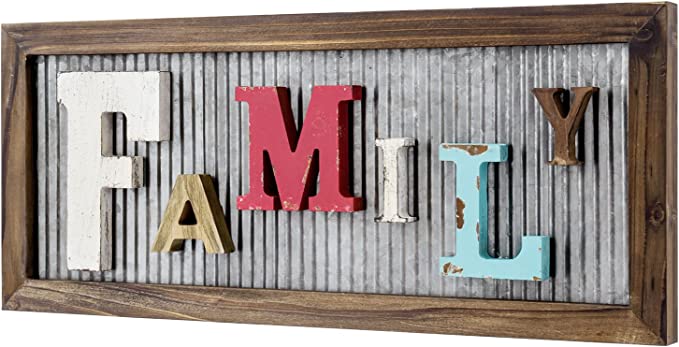 Family Picture Holder, Photo Display Wall Decor, Word FAMILY With