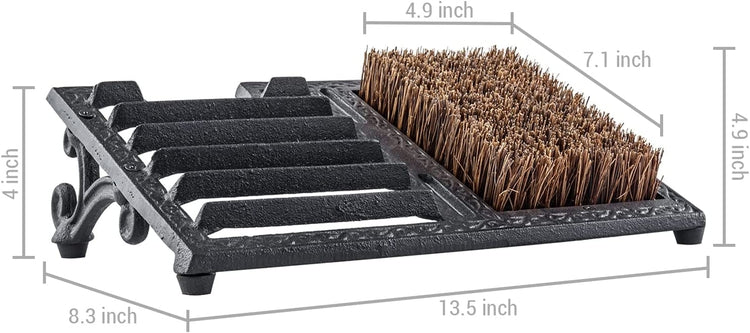 Consolidated Plastics Heavy-Duty Shoe-Scraper Outdoor Finger Tip Entryway Mat, 36 W x 60 L, Black