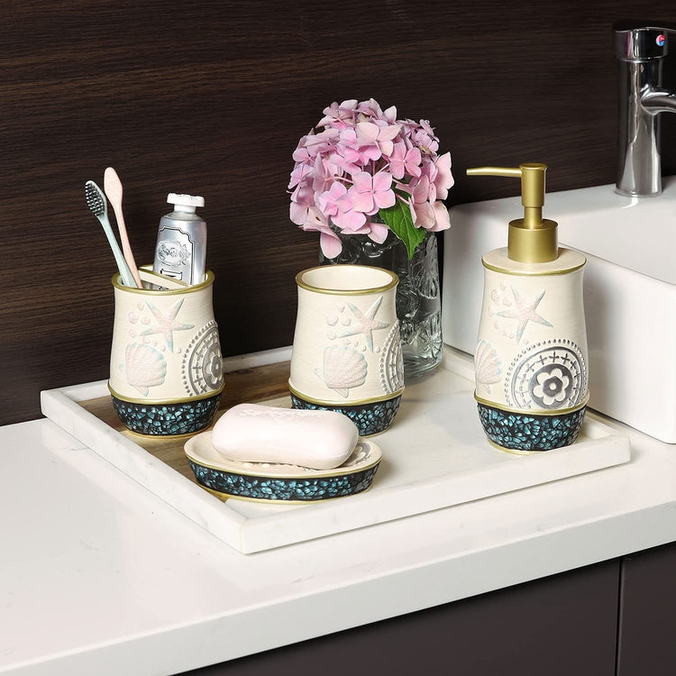 Modern Gold Ceramic Bathroom Accessory Set – MyGift