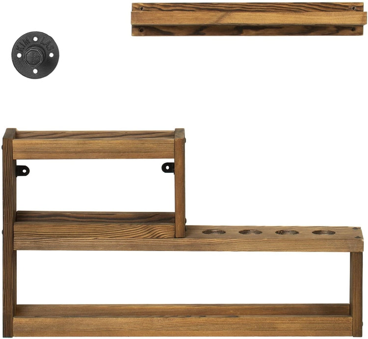 Wall mounted Solid Wood and Pipe shoe rack