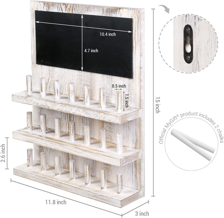 3-Tier Wall-Mounted Wood Jewelry Accessories Organizer, Ring Holder Storage  Rack