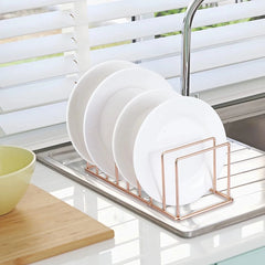 Copper Color Wire Cup Plate Dish Drainer Kitchen Sink Drying Rack