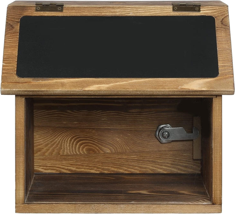 Brown Wood Suggestion Box with Chalkboard Panel and Removable Clear Ac –  MyGift