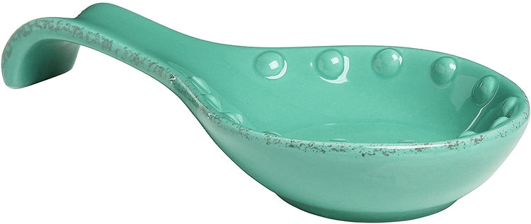 Woobud Turtle Spoon Rest - Teal Kitchen Accessories and Decor Turquoise Kitchen Decor Nautical Spoon Holder for Stove Top - Beach Decor Ocean Kitchen