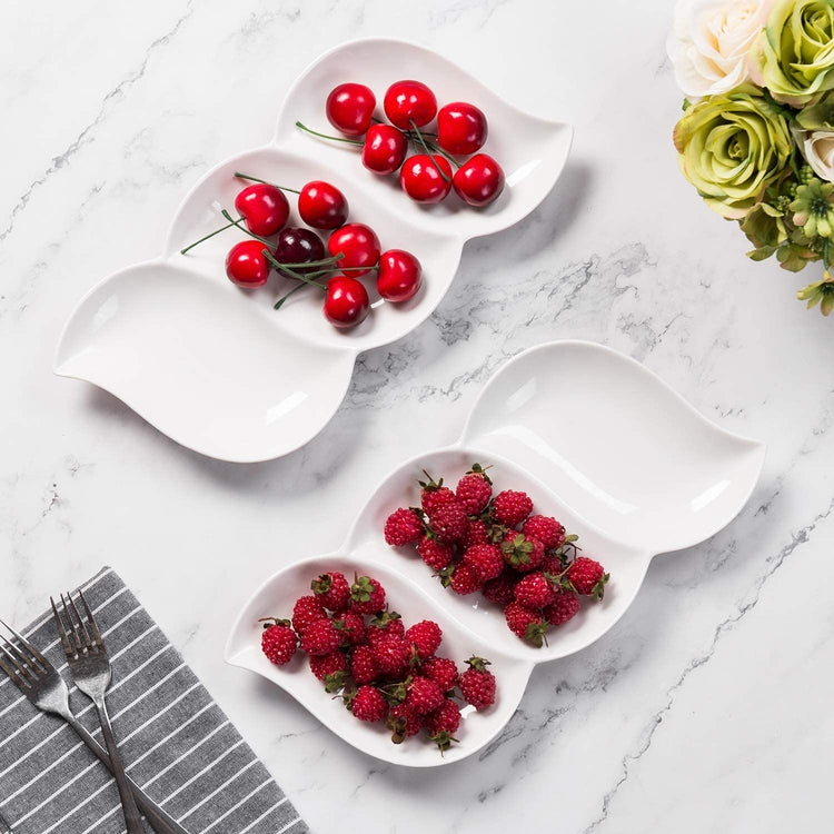 Portion Plate with Lid, 3 Compartment (Pack of 2) at .
