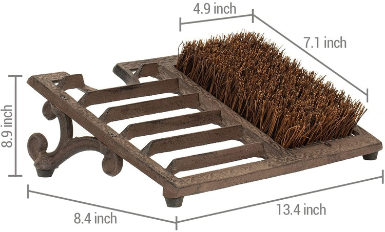 Heavy Duty Cast Iron Angled Shoe Bottom Dirt Cleaner, Outdoor Boot Scraper-MyGift