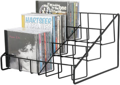 MyGift Matte Black Metal Wire Vertical Compact Disc Holder with and Burnt  Wood Base, Tabletop Storage CD Display Rack, Holds 15 Jewel Cases :  : Office Products