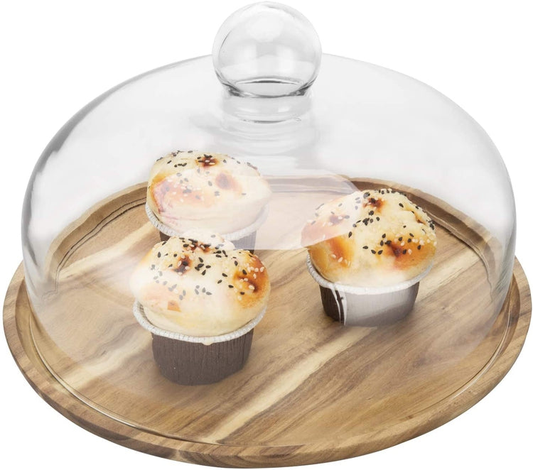 HOT-Multifunctional Mini Dessert Serving Stand Acacia Cake Dish