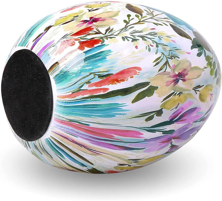 Artistic Floral Design Ceramic Easter Egg Tabletop Decoration-MyGift