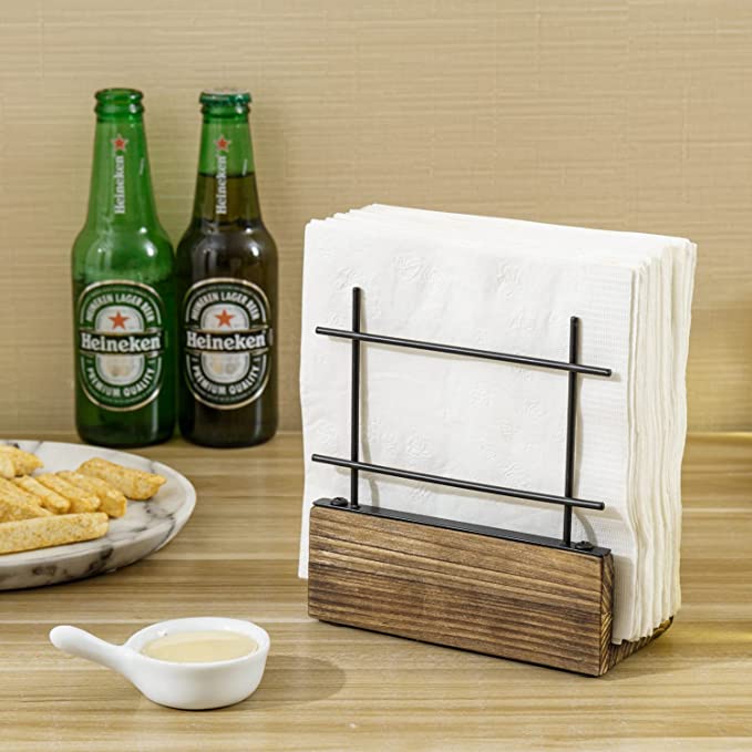 Tabletop Black Metal Folded Paper Towel Holder, Napkin Dispenser Tray for  Dining Table in 2023