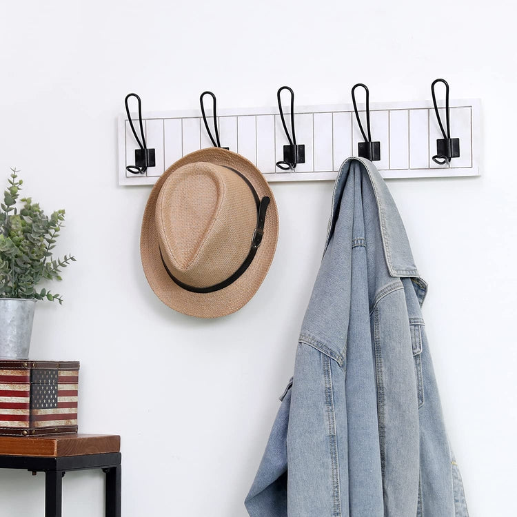 Indian Shelf Coat Hooks Antique| Ceramic Wall Hooks for Bathroom Towels|  Towel Hooks for Wall| Coat Rack Wall Mount| Hooks for Hanging Coats (Black