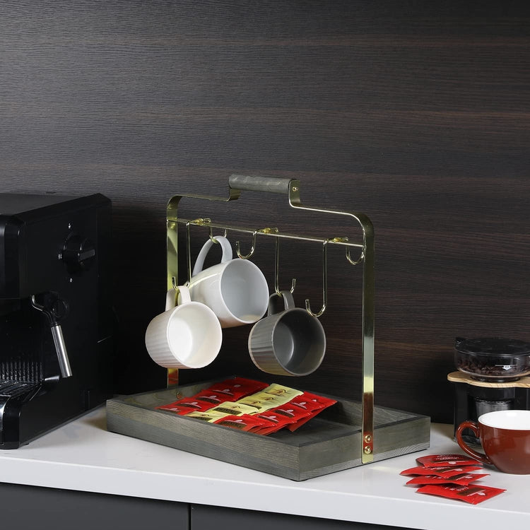 Wrought Iron Cup Holder Storage Rack Coffee Mug Drying Stand Desktop Glass  Cup Organizer Rack Mug