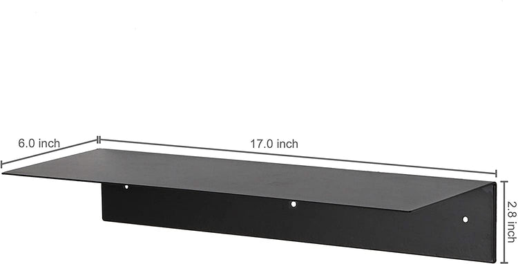 MyGift Black Floating Shelves for Wall, Decorative Rectangular Metal Frame  Display Wall Shelf for Bedroom