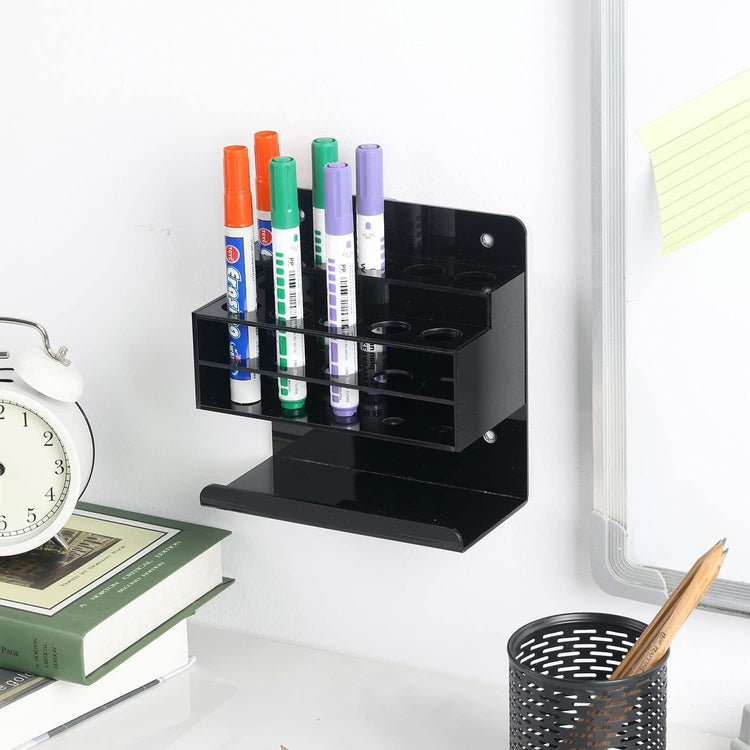 Wall Mounted Black Acrylic Dry Erase Marker Holder with White Cursive –  MyGift