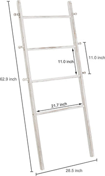 5-foot Wall-leaning Whitewashed Wood Ladder-style Wall Rack – Mygift