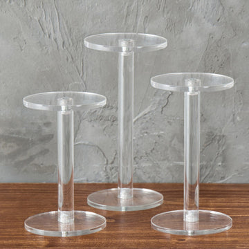 Clear Round Acrylic Display Riser Stands, Set of 3 – MyGift