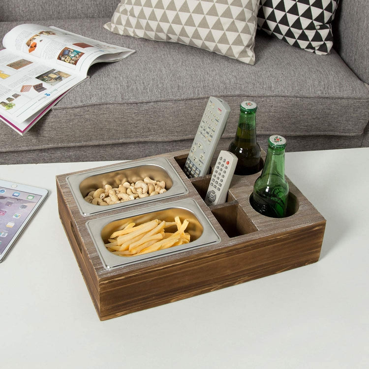 Firotanê Bamboo Wood Couch Snack Caddy Tray Supplier and Manufacturer