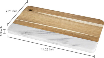 Acacia Wood & Natural Marble Dessert Charcuterie Cheese Serving Board ...