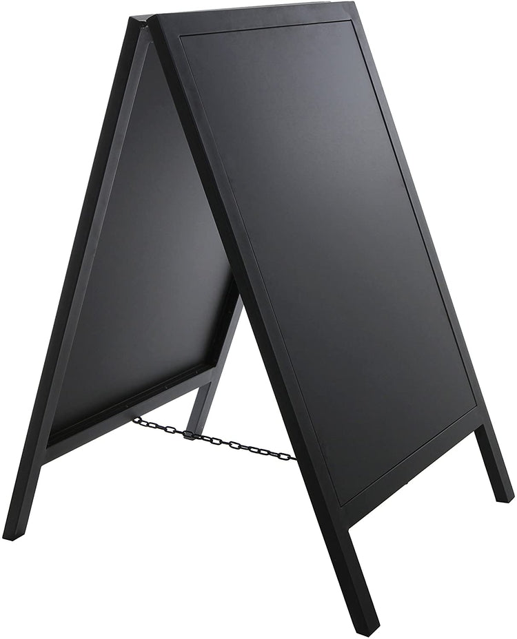 Black Metal Large A-Frame Erasable Chalkboard Sign