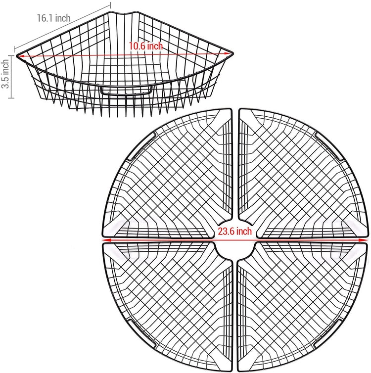 Matte Black Metal Wire Lazy Susan Cabinet Organizer Racks, Kitchen Cor –  MyGift