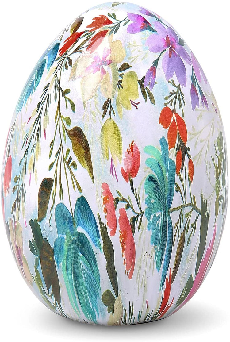 Artistic Floral Design Ceramic Easter Egg Tabletop Decoration-MyGift