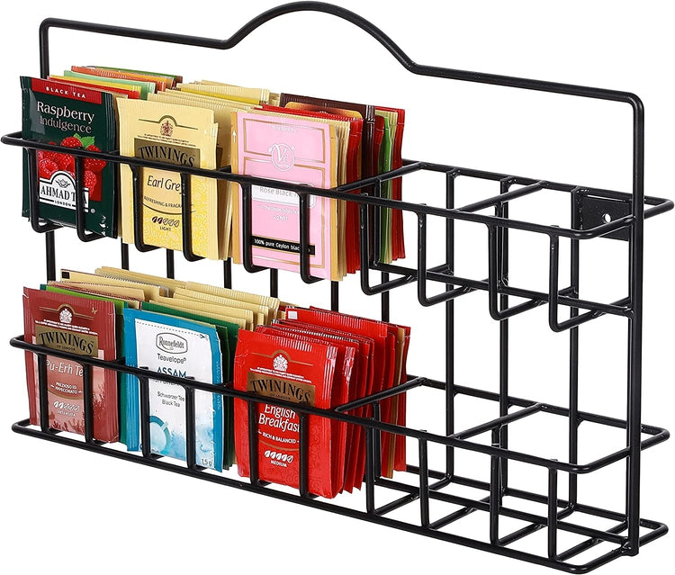 Made to Order Dark Tea Rack Organizer for Individually Wrapped 