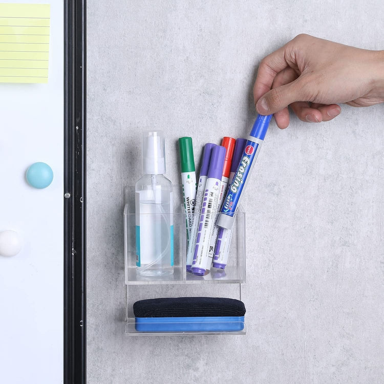 Wall Mounted White Board Organizer, Storage Basket for Office Supplies, Dry  Erase Markers, Eraser and Cleaner Holder