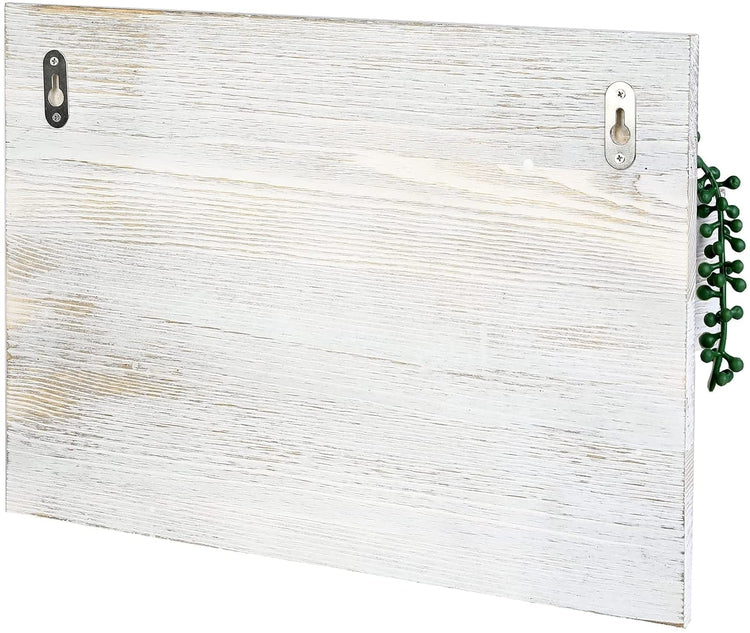 Whitewashed Wood Entryway Organizer with Chalkboard & Key Hooks – MyGift