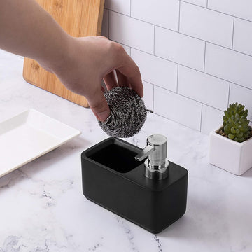 Gray Concrete Double Sponge Holder, Kitchen Counter Dual