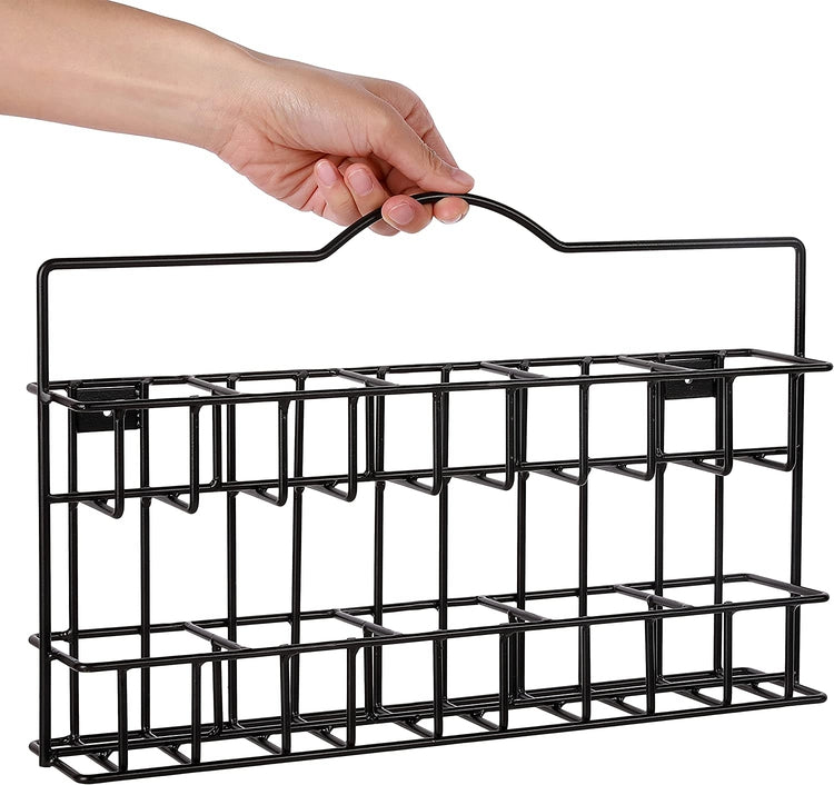 8 Compartment Matte Black Metal Wire Tea Bag Holder with Rotating