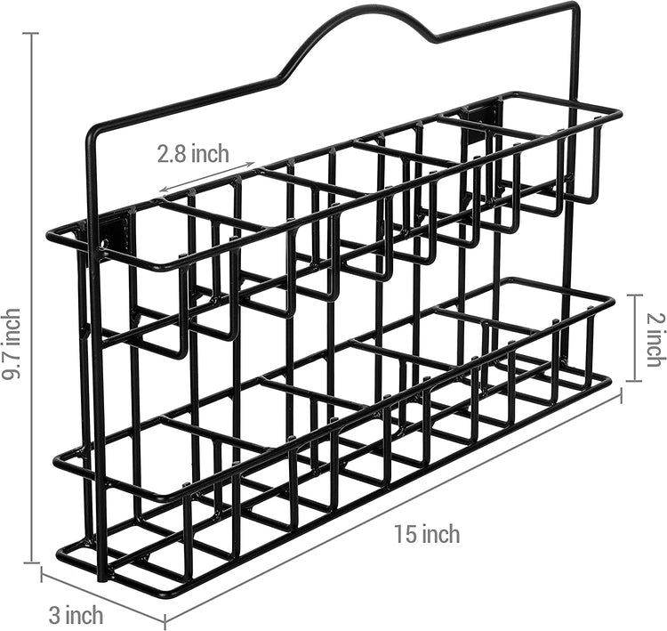 Matte Black Metal Wire Teabag Organizer Holder, Wall Mounted or