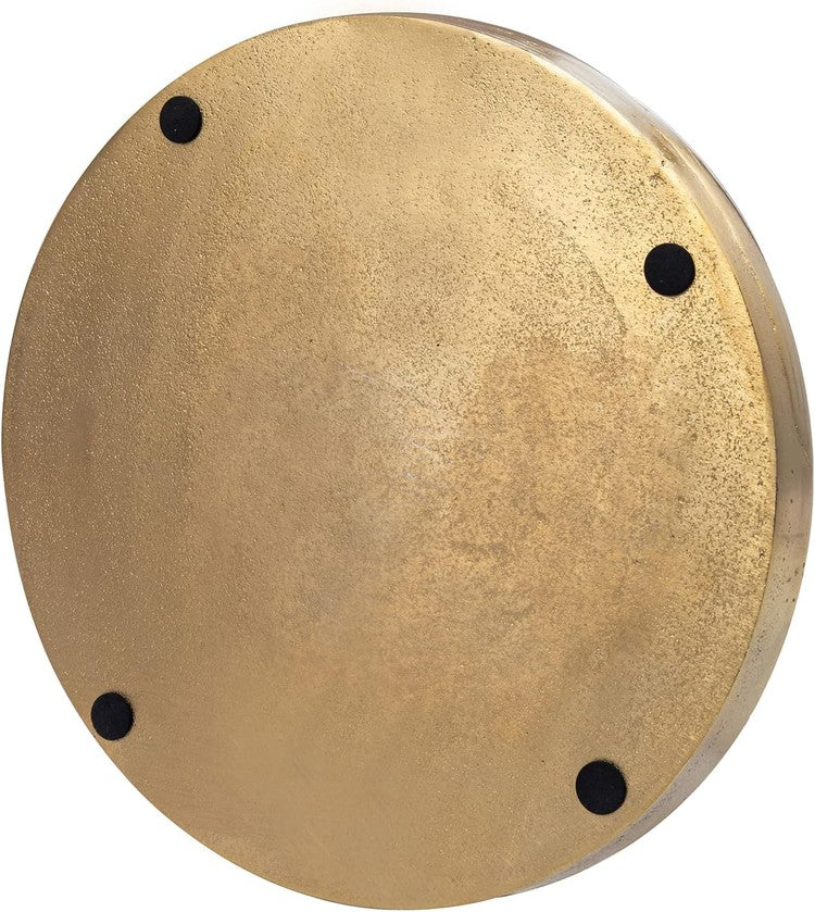 11 Inch Gold Tone Cast Aluminum Round Serving Tray, Tabletop Centerpiece Base-MyGift