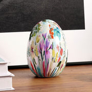 Artistic Floral Design Ceramic Easter Egg Tabletop Decoration-MyGift