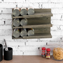 Gray Wood Wall Mounted Can Organizer, Pantry Dispenser, Canned Food or –  MyGift