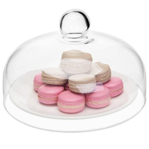 9-Inch Clear Glass Cloche Cake Cover with Knob Handle - MyGift