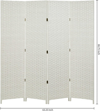 White Folding Wood Room Divider, 4-Panel – MyGift