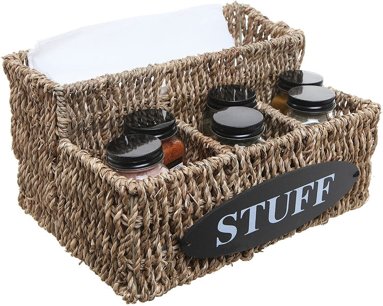 Black Metal Dual Toilet Paper Roll Holder with Gray Wood Storage Shelf and  Bottom Magazine Basket