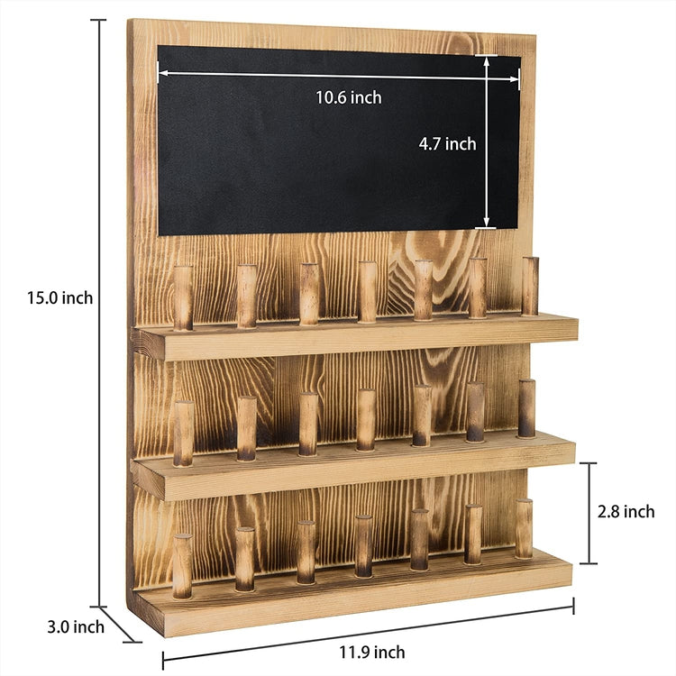 3 Tier Wood Jewelry Organizer with 21 Peg Ring Holder and Chalkboard-MyGift