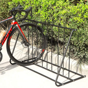 6 Bike Capacity Double-Sided Black Steel Bike Rack Stand, Grid Bicycle Parking Storage Holder-MyGift